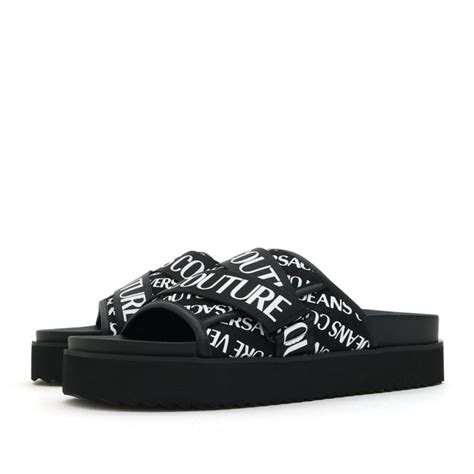 versace jeans tape logo slide